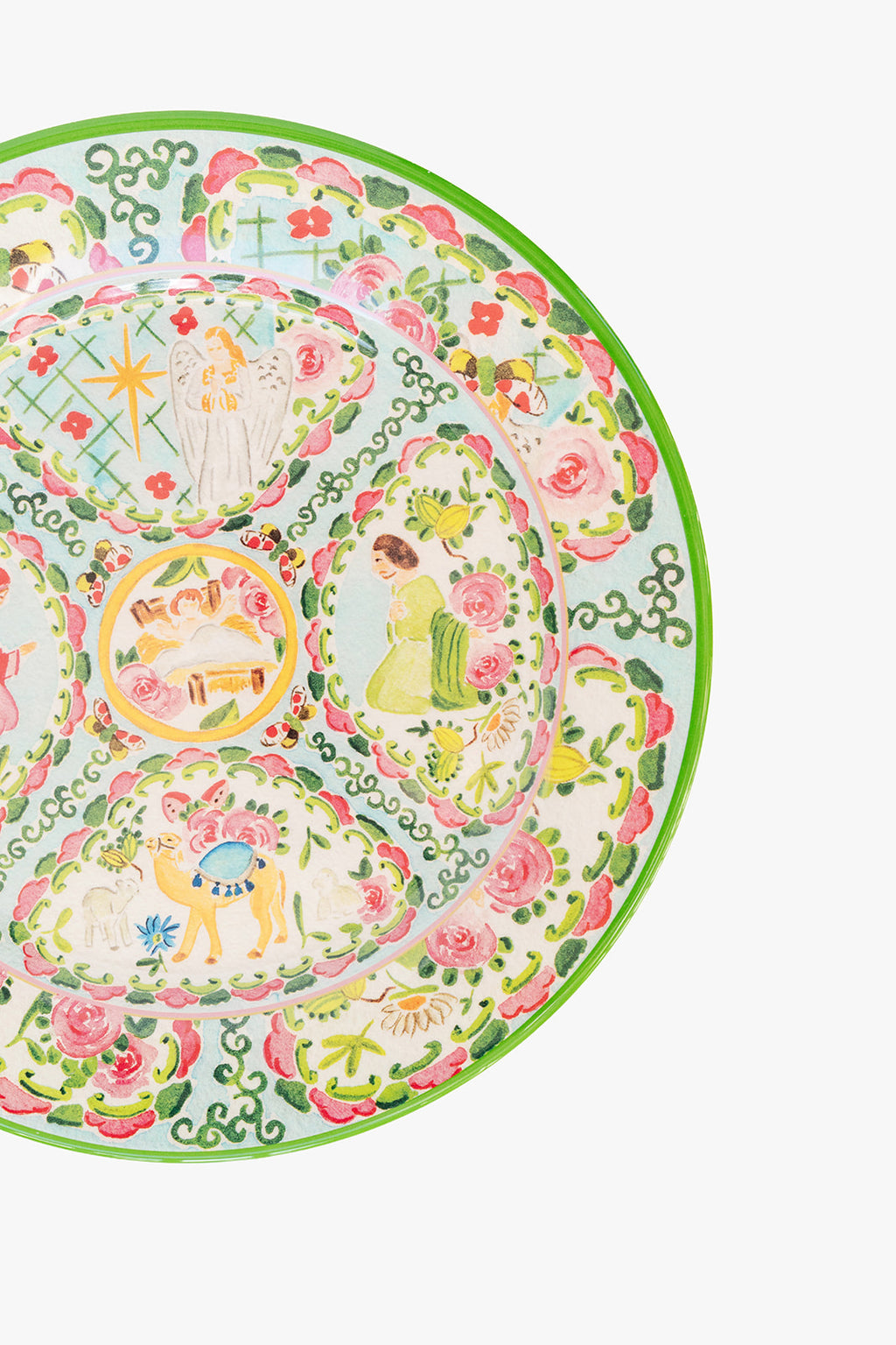 Rose Medallion Melamine Plate Set of Four