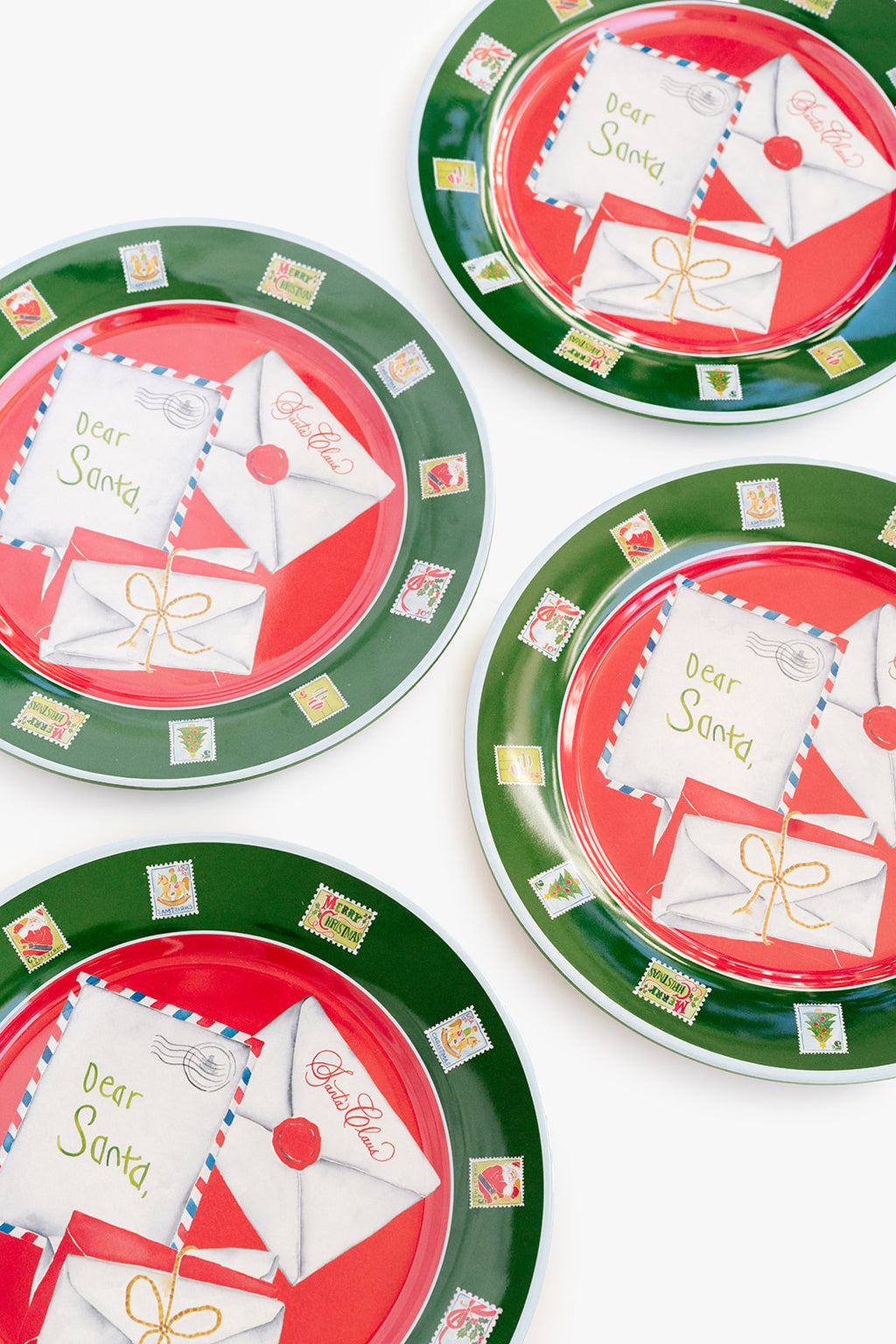 Letters to Santa Melamine Plate Set of Four
