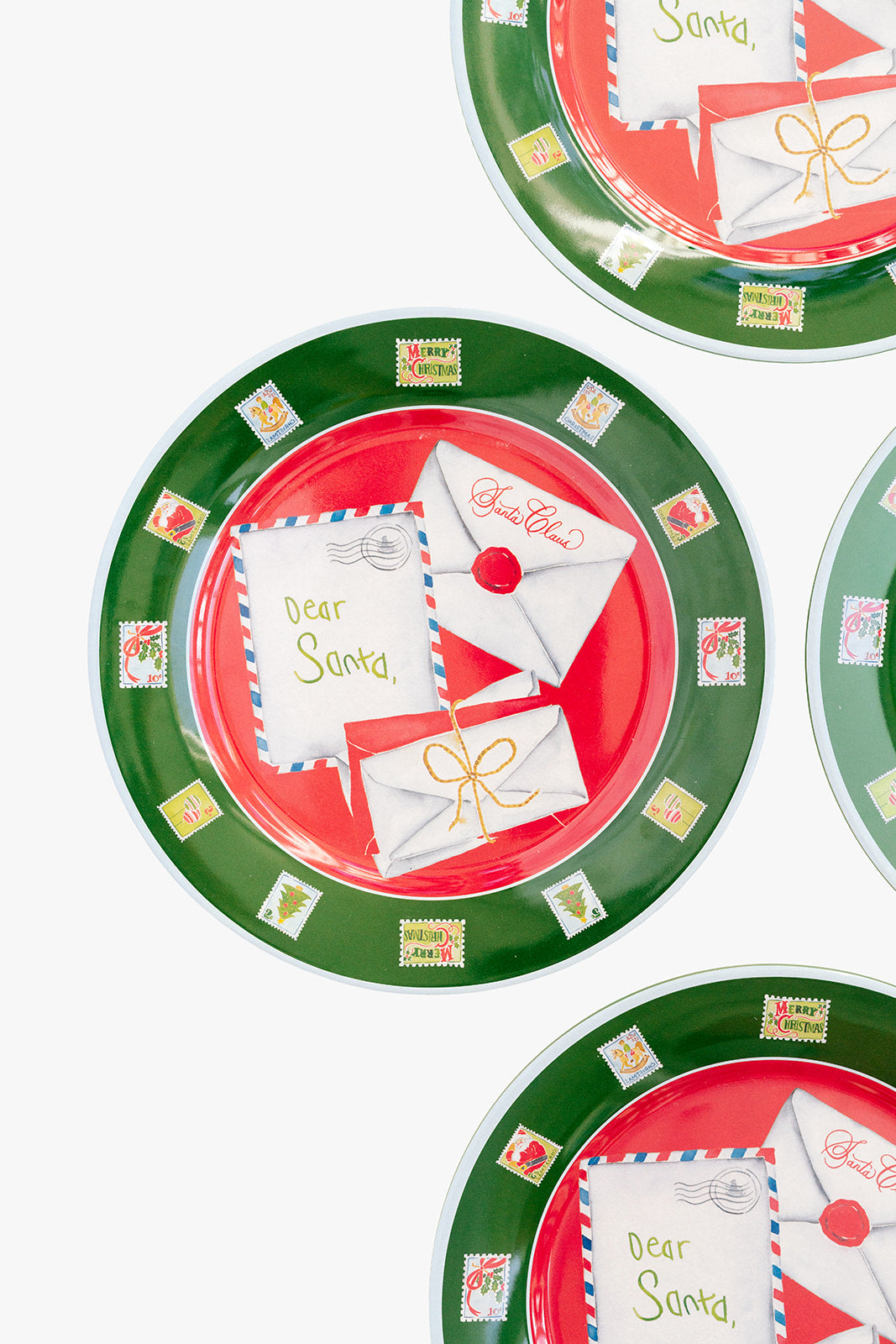 Letters to Santa Melamine Plate Set of Four