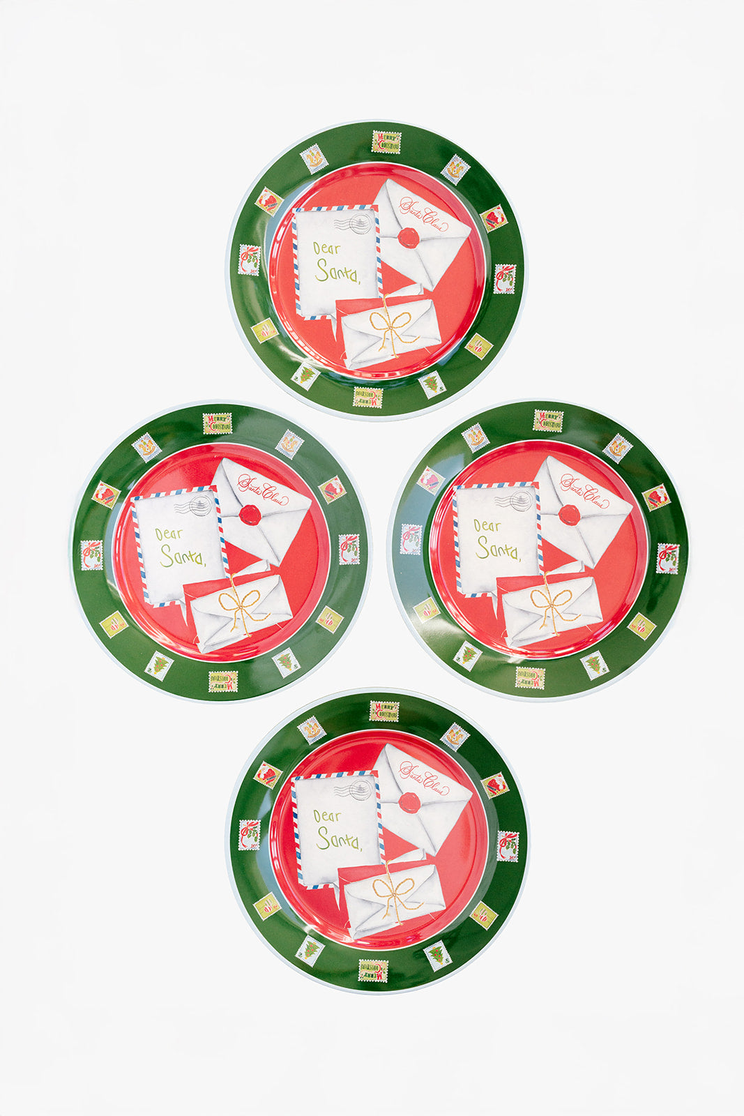 Letters to Santa Melamine Plate Set of Four
