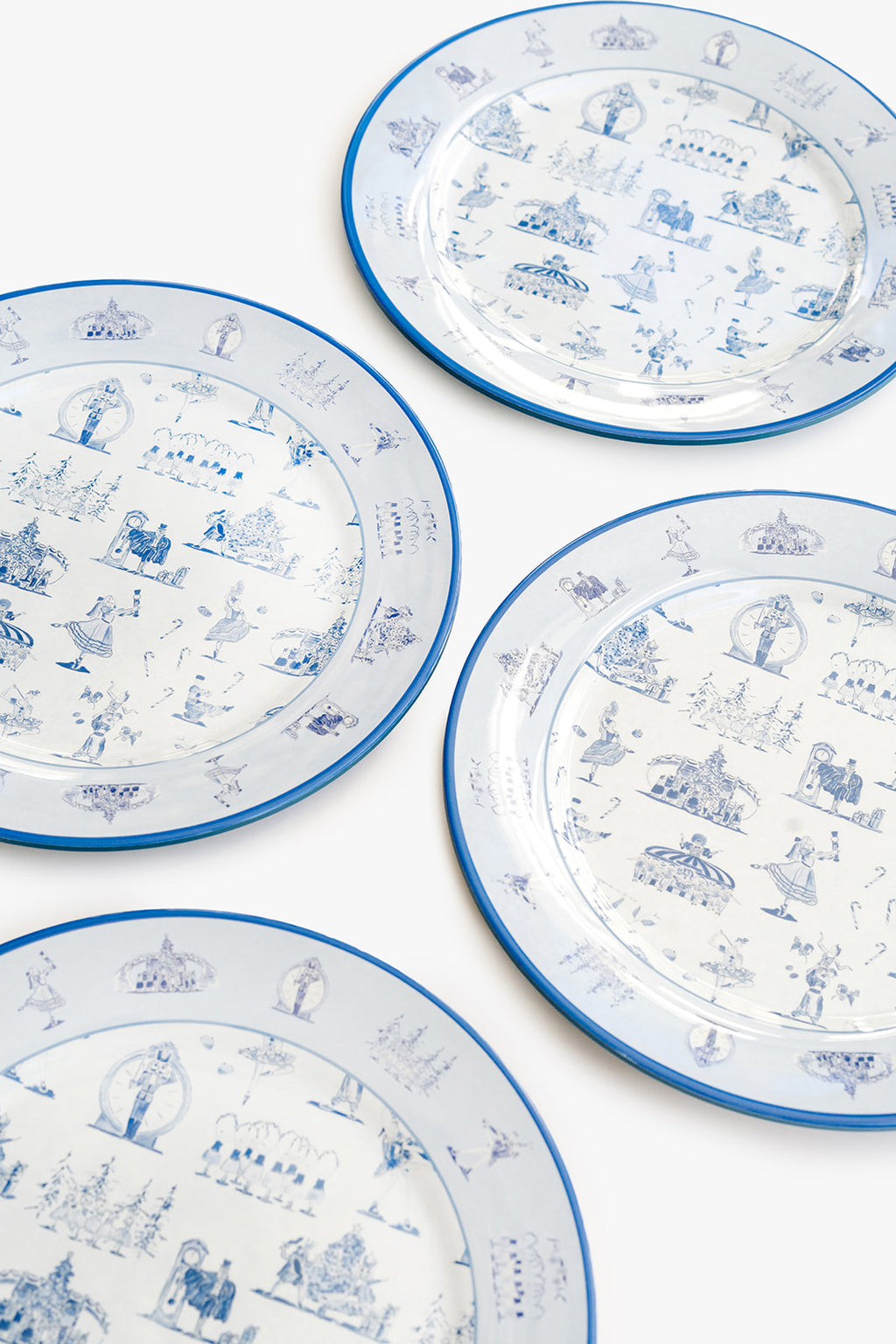 Nutcracker Ballet Toile Melamine Plate Set of Four