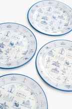 Nutcracker Ballet Toile Melamine Plate Set of Four