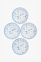 Nutcracker Ballet Toile Melamine Plate Set of Four