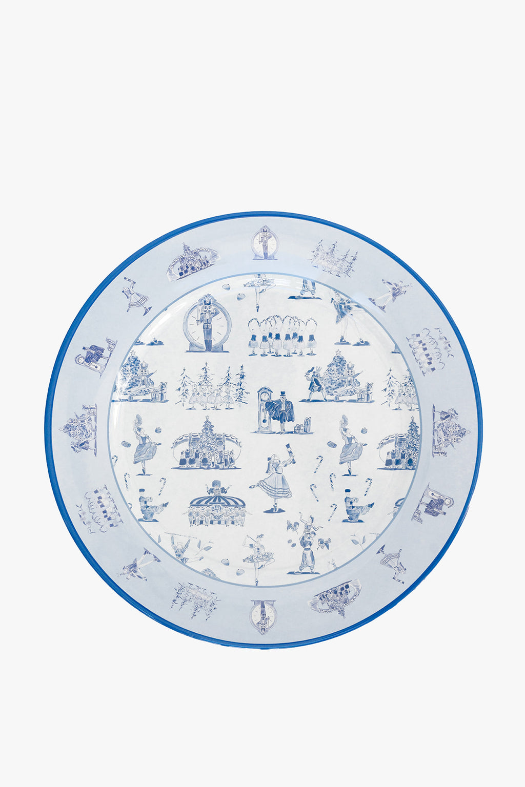 Nutcracker Ballet Toile Melamine Plate Set of Four