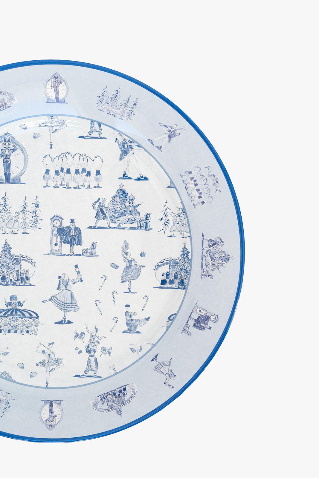 Nutcracker Ballet Toile Melamine Plate Set of Four
