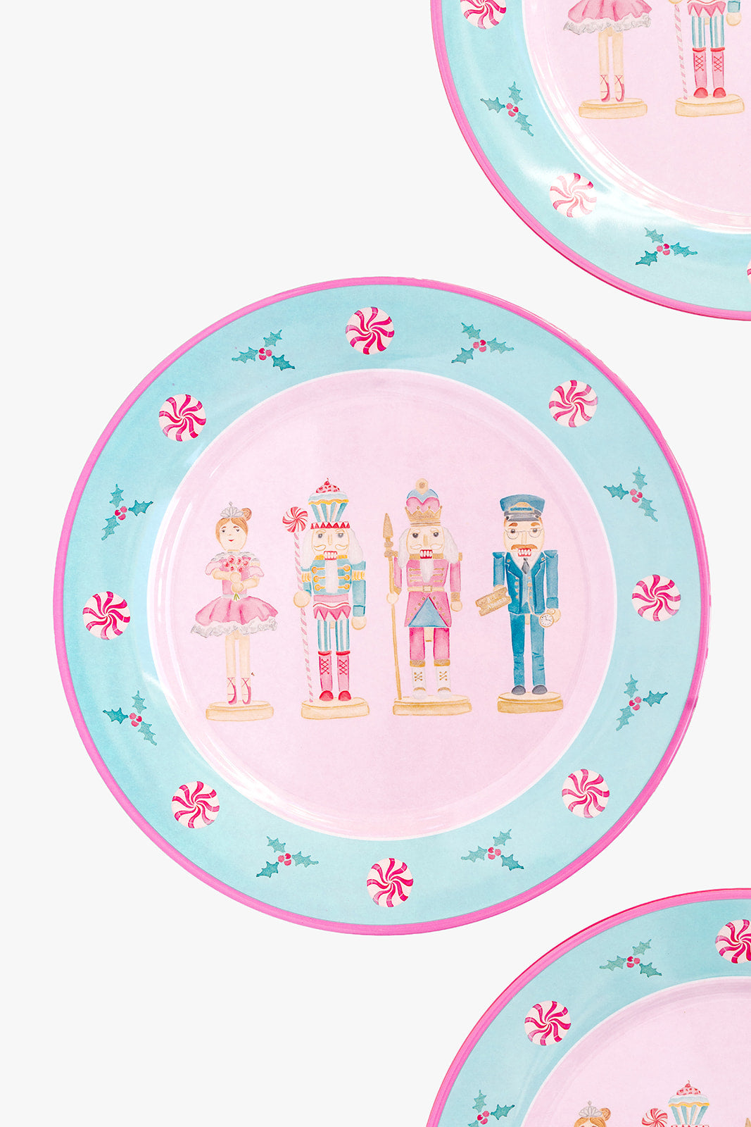 Pastel Nutcracker Melamine Plate Set of Four