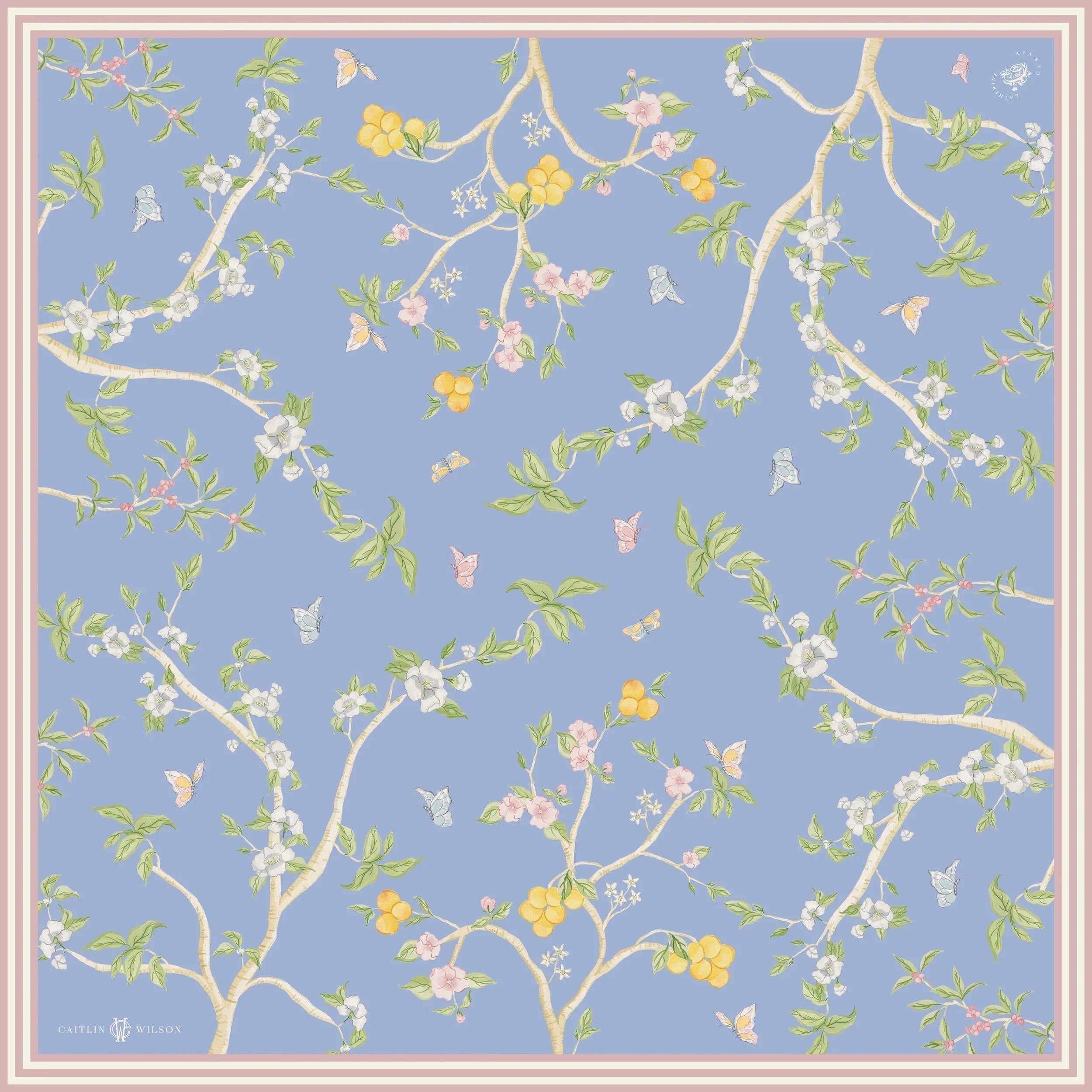 Blue Chinoiserie Scarf