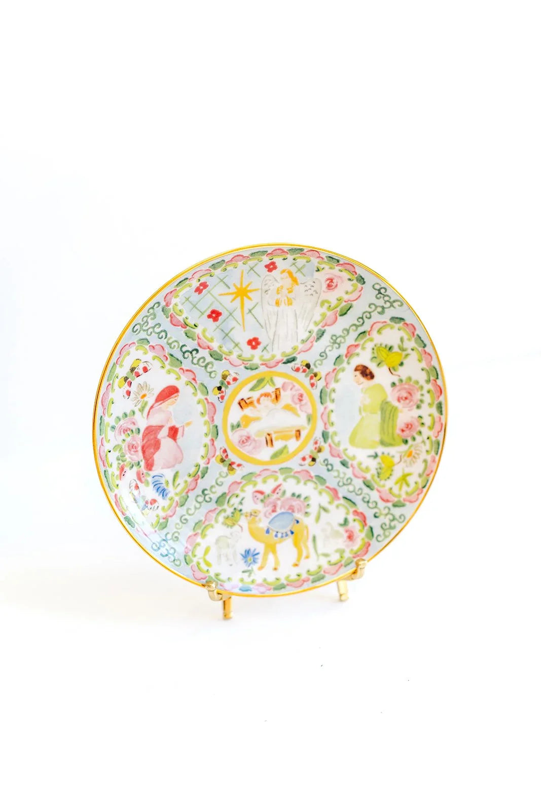 Rose Medallion Nativity Porcelain Plate