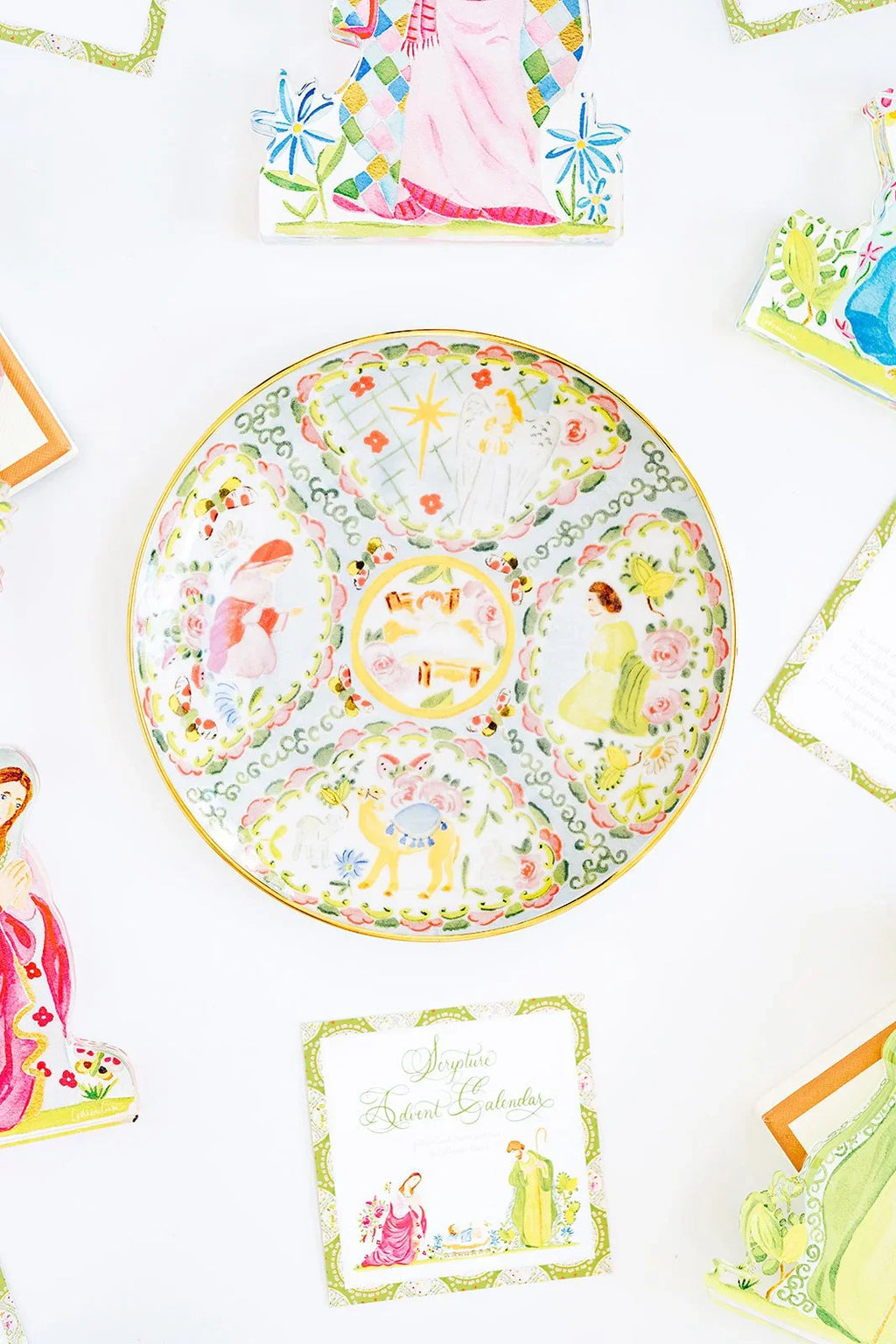 Rose Medallion Nativity Porcelain Plate