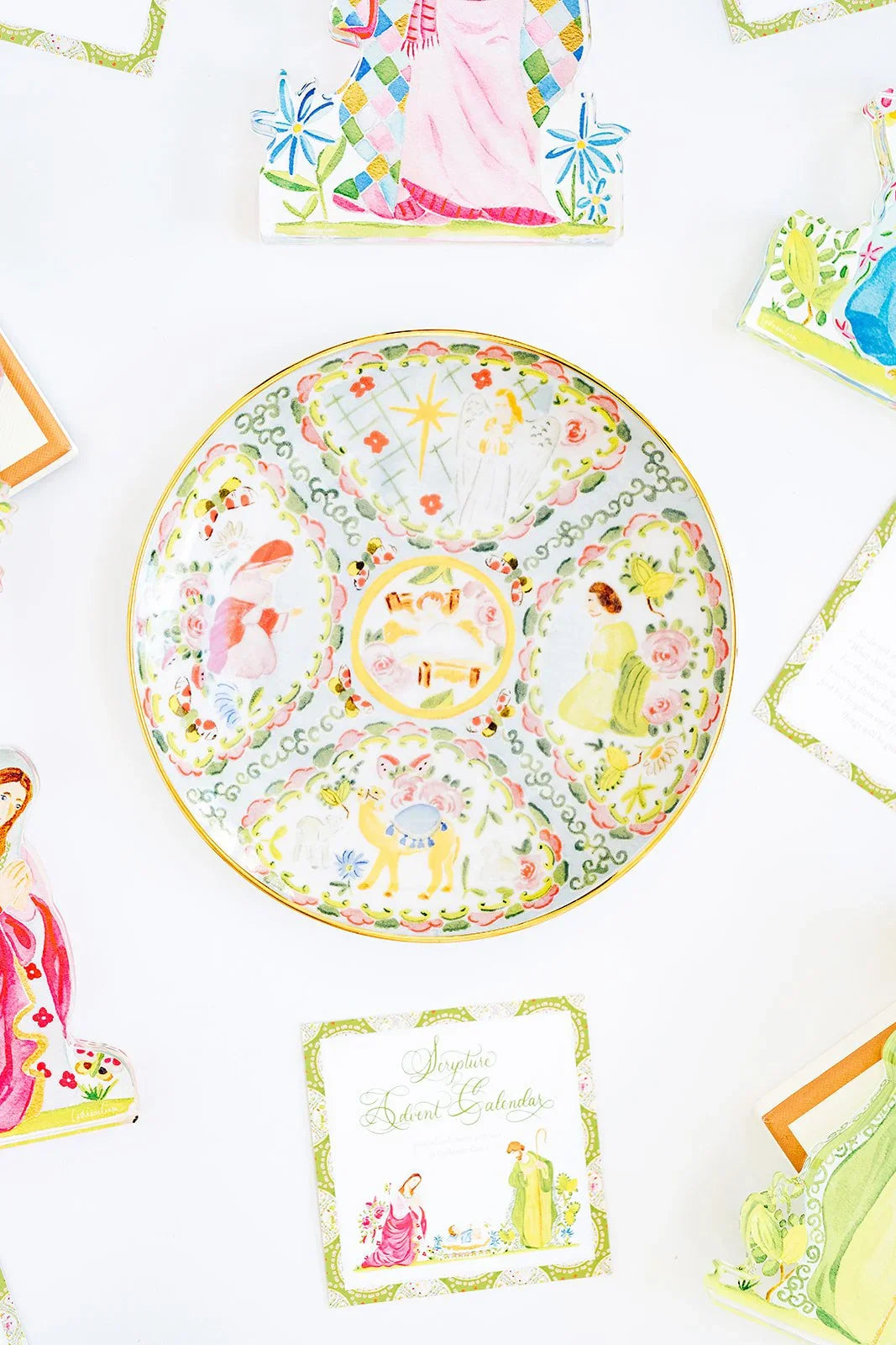 Rose Medallion Nativity Porcelain Plate