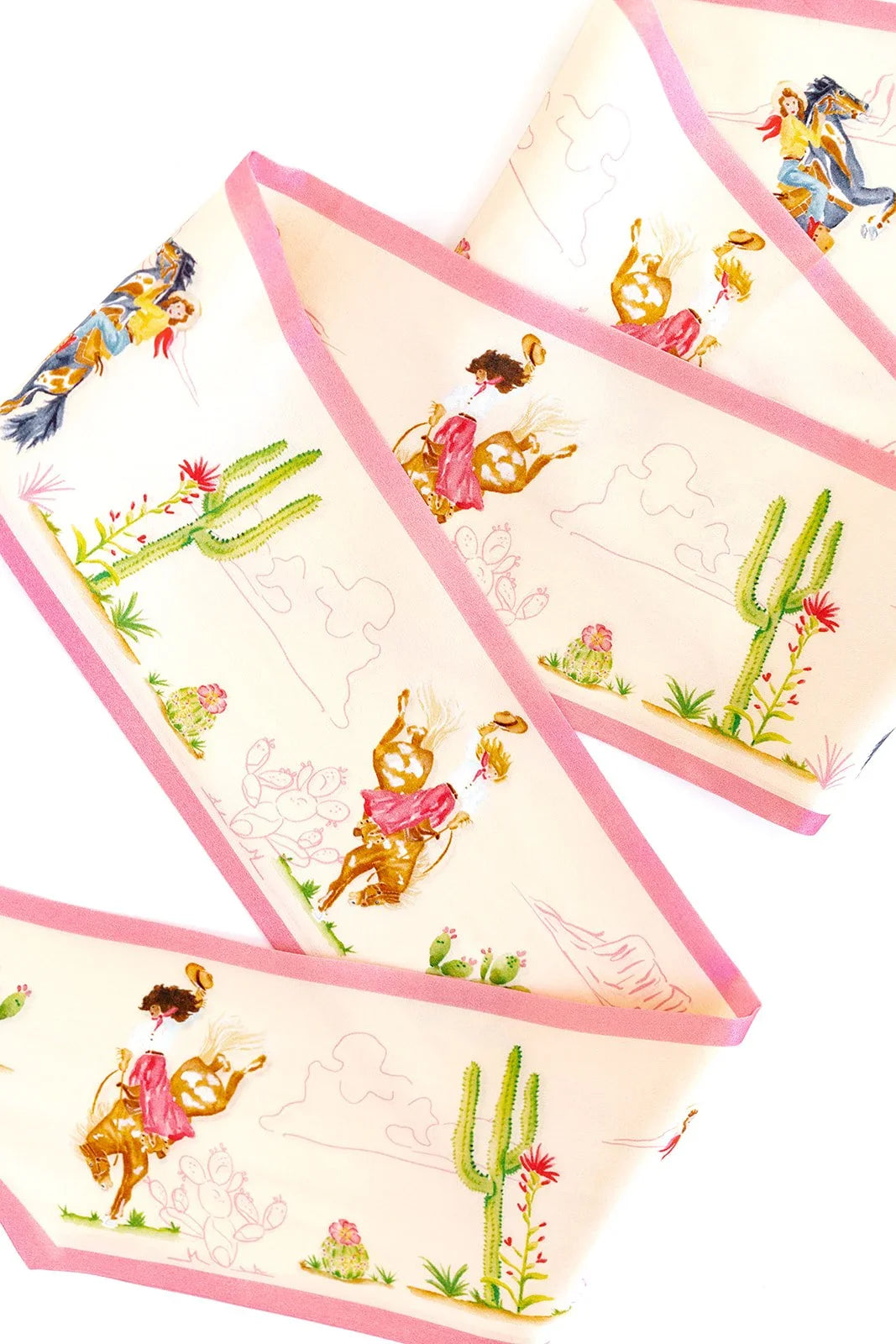 Rodeo Cowgirl Silk Ribbon Scarf