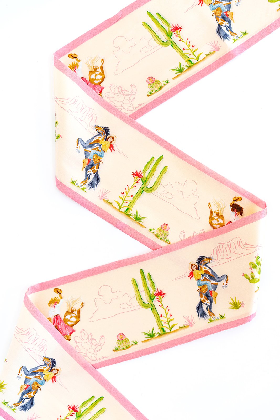 Rodeo Cowgirl Silk Ribbon Scarf
