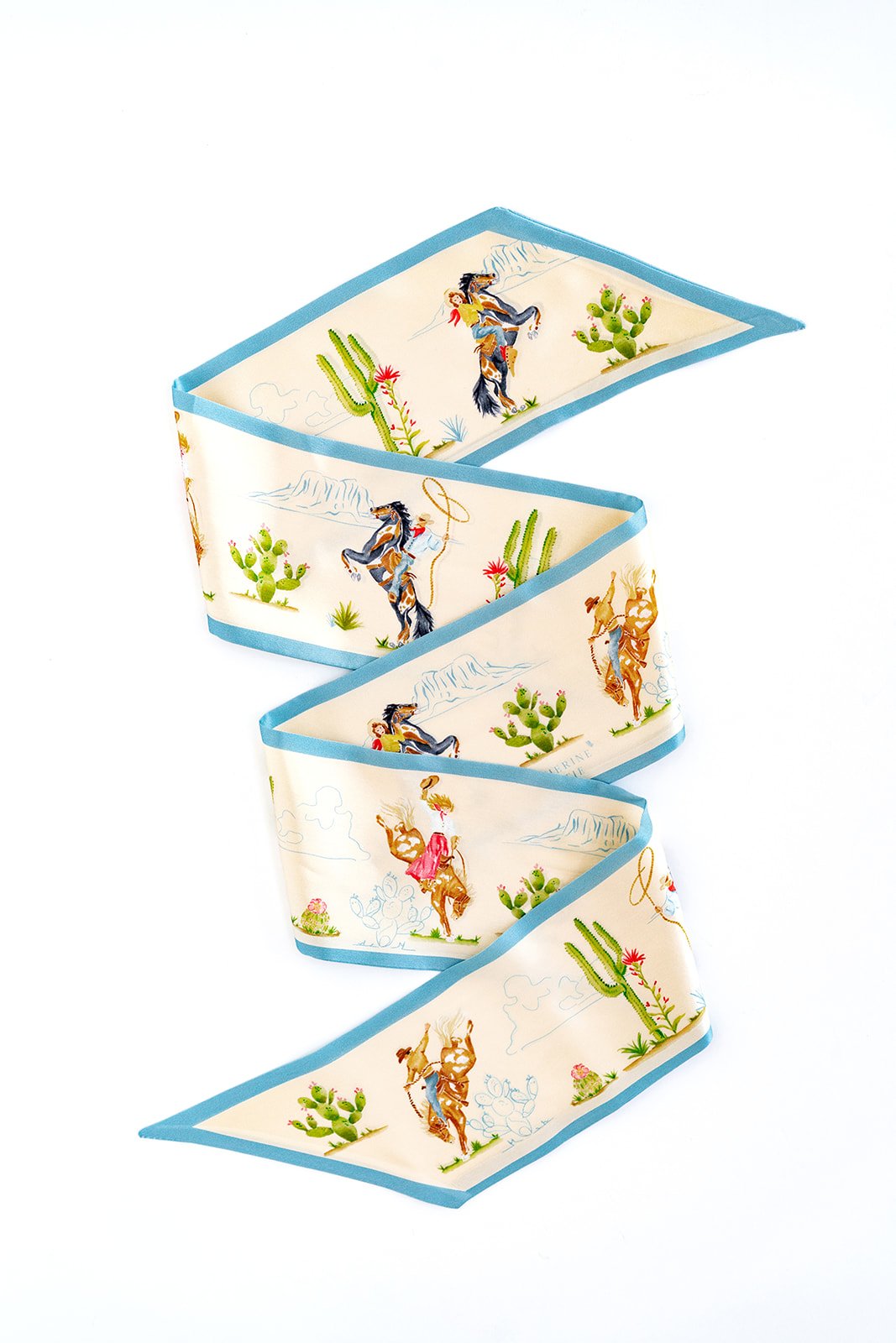 Rodeo Cowboy Silk Ribbon Scarf