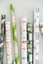Gift Wrap - Rose Medallion Green