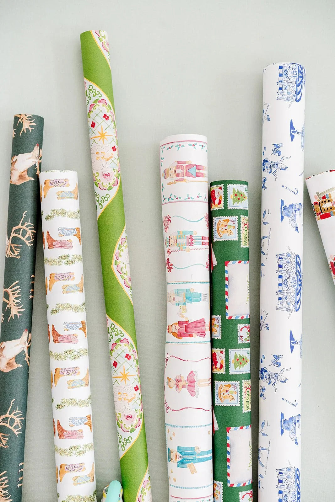 Gift Wrap - Rose Medallion Green