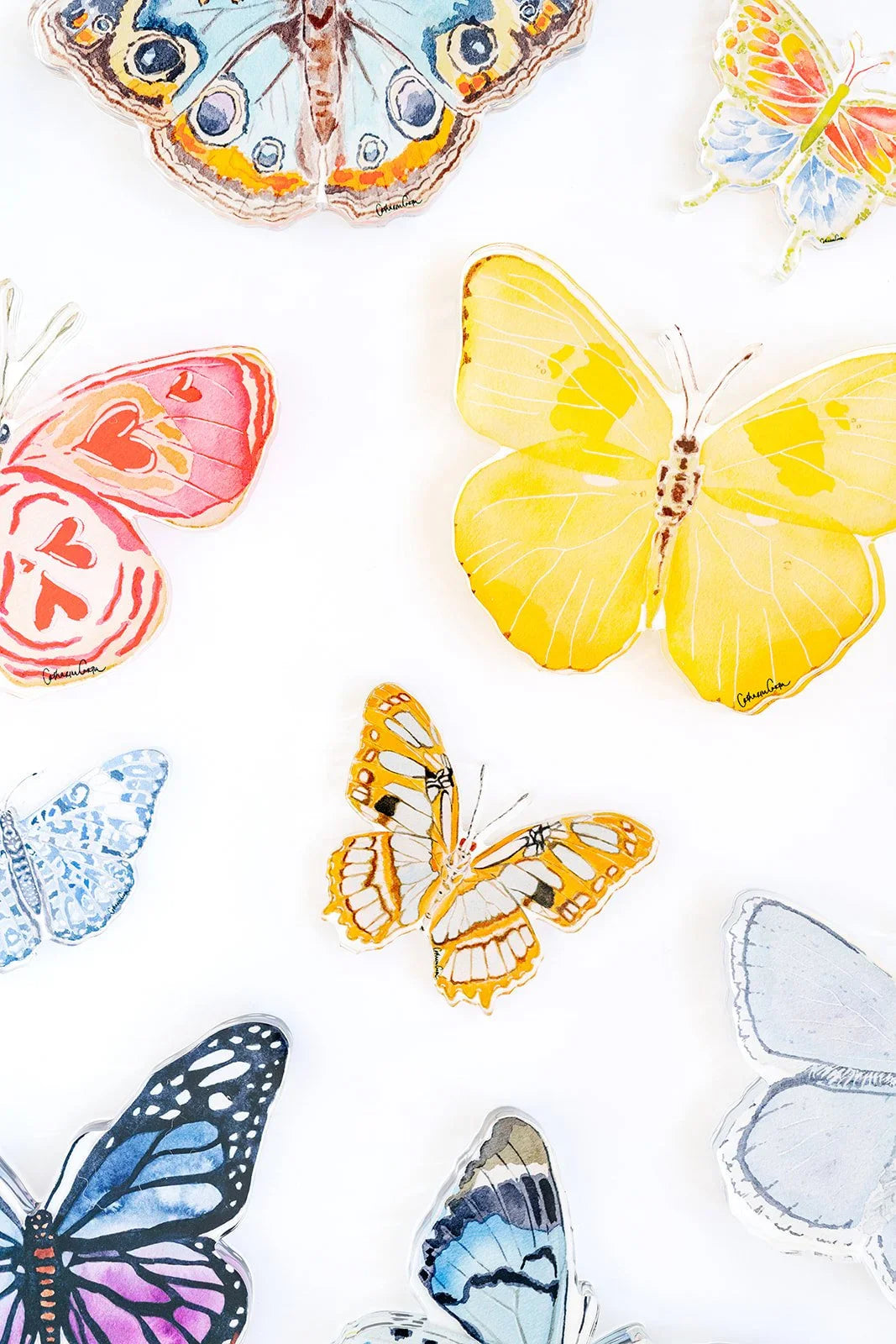 Heart Butterfly Acrylic Art Block Large