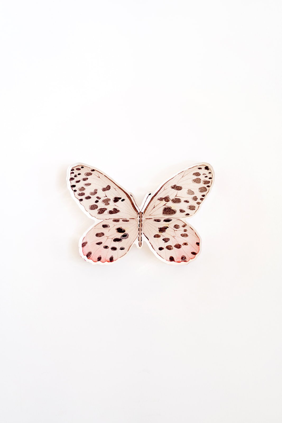 Neutral Spotted Butterfly Acrylic Art Block Large