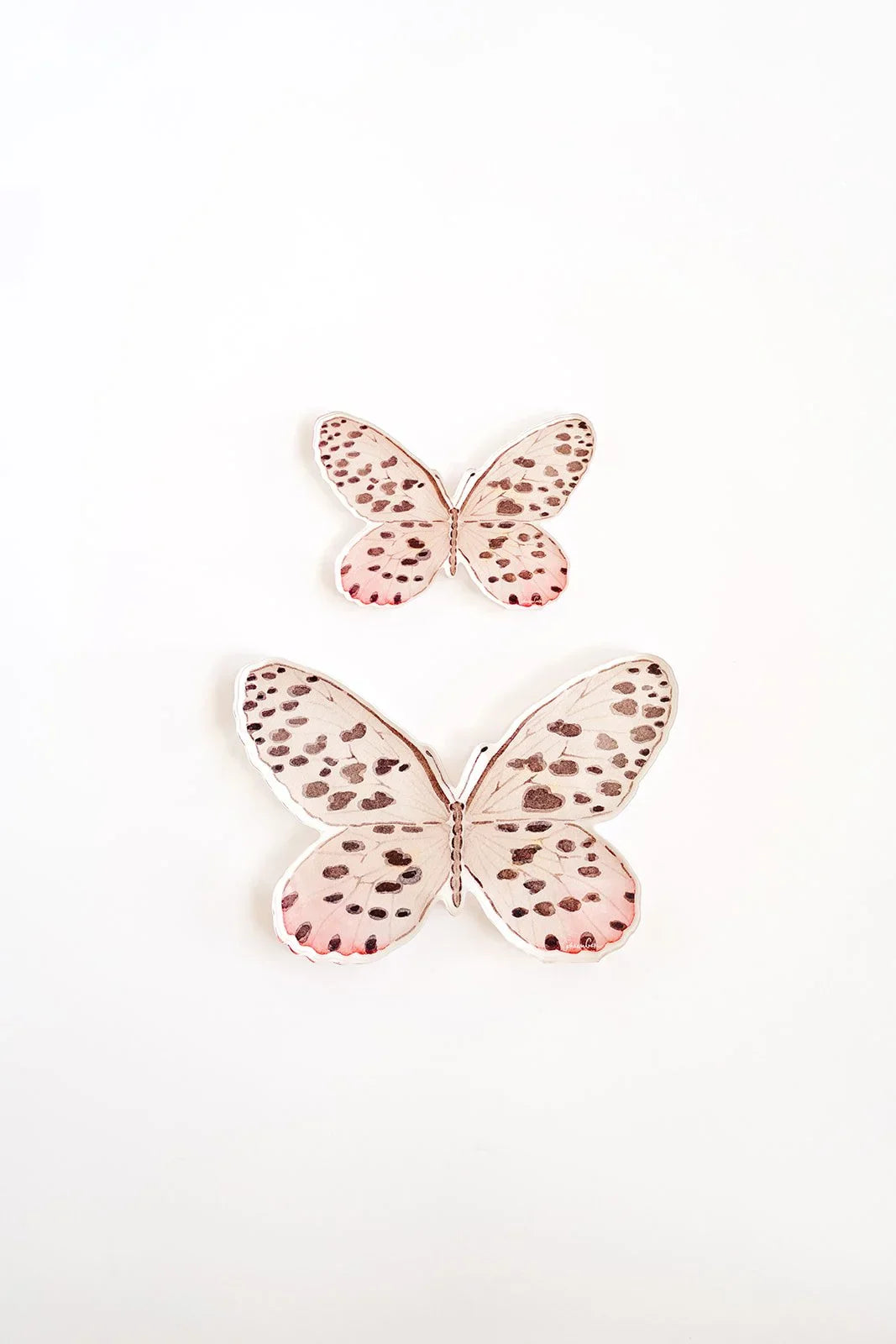 Neutral Spotted Butterfly Acrylic Art Block Small