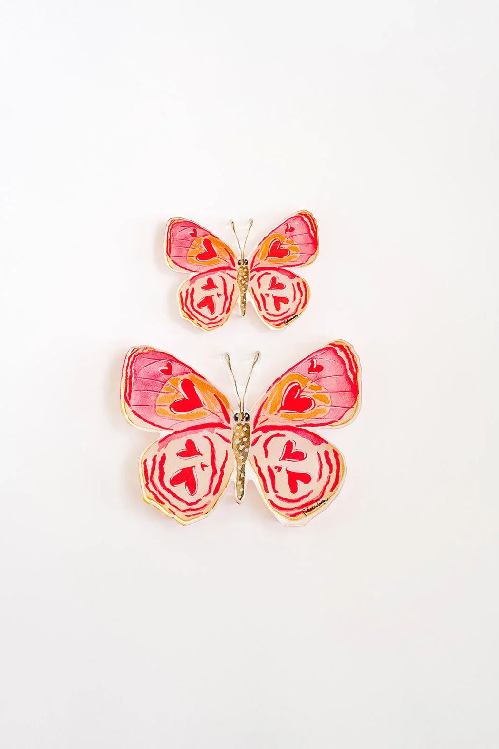 Heart Butterfly Acrylic Art Block Large