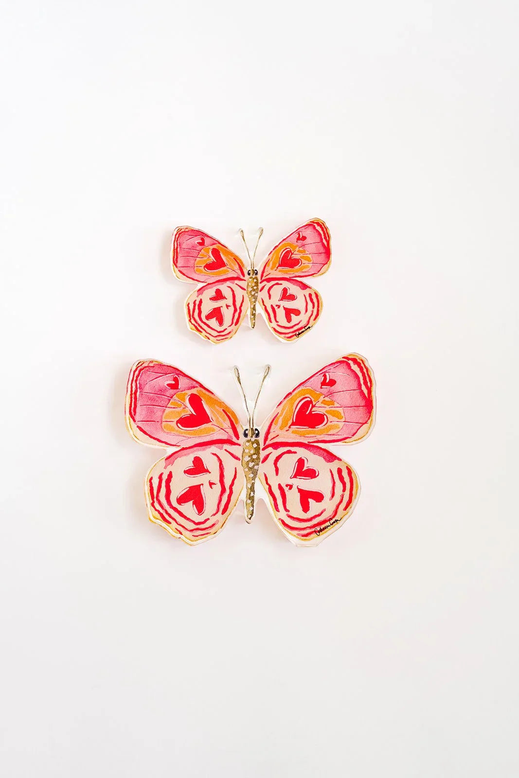 Heart Butterfly Acrylic Art Block Large