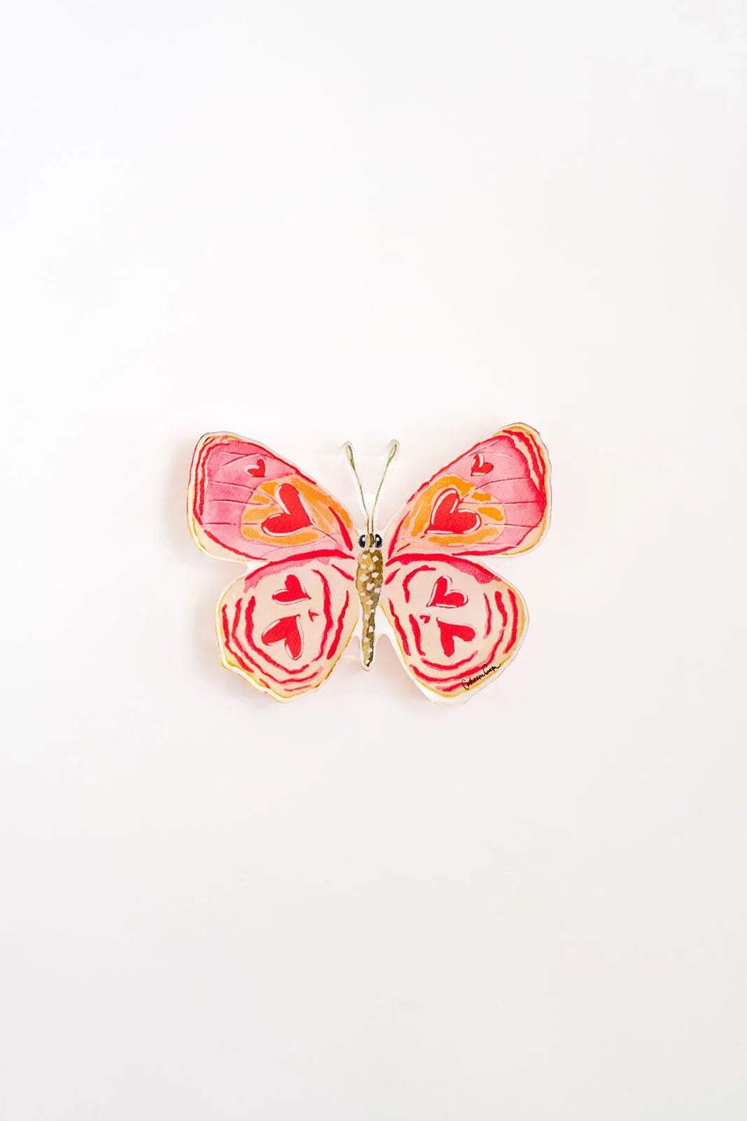 Heart Butterfly Acrylic Art Block Large