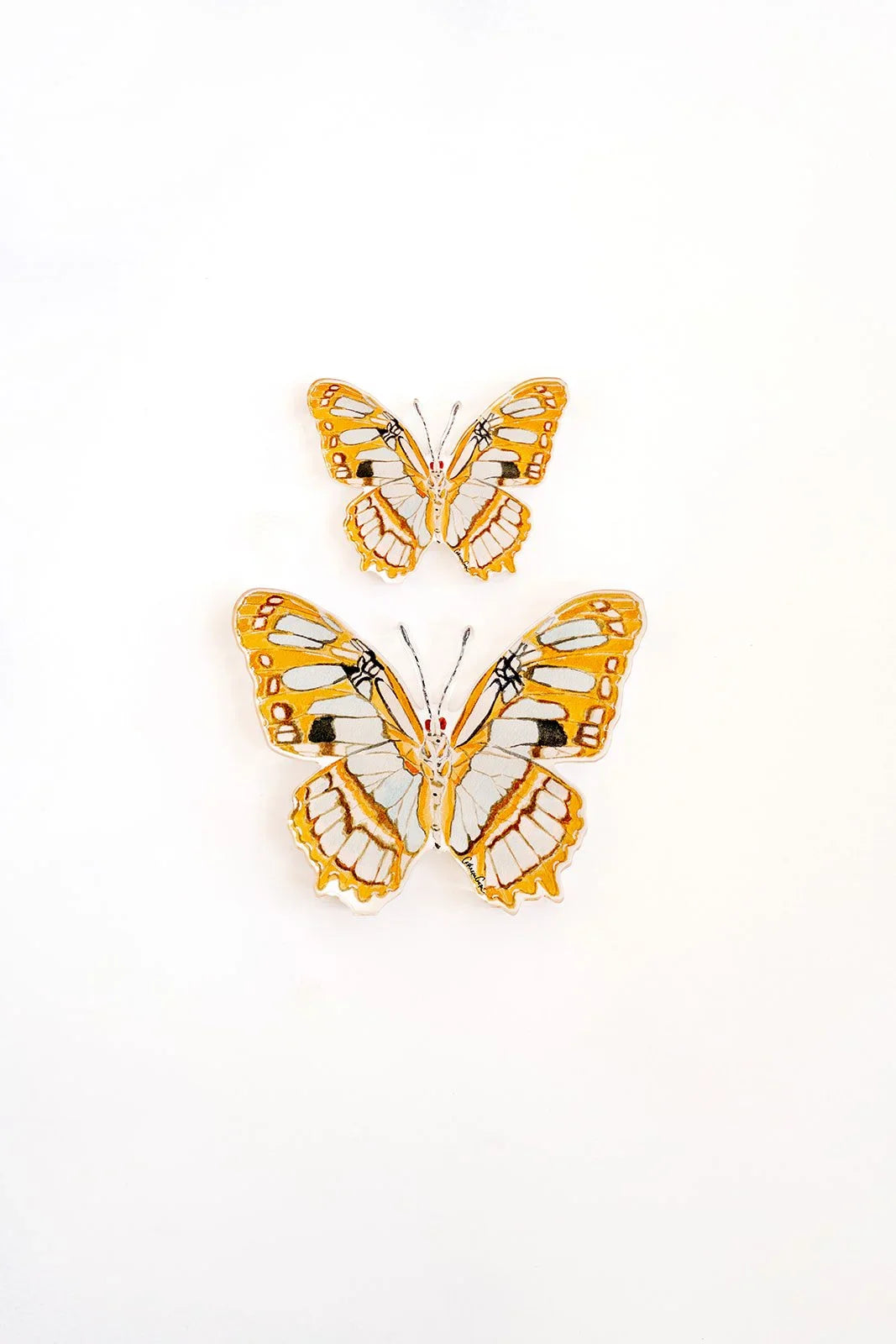 Orange Butterfly Acrylic Art Block Large