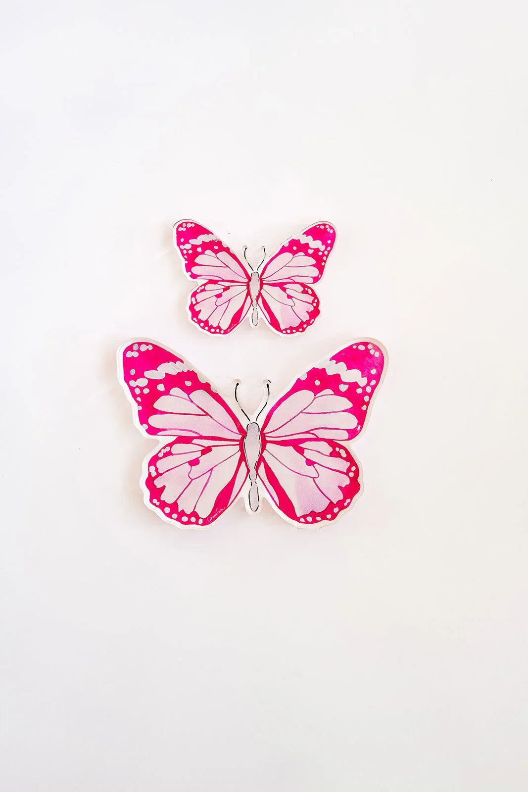 Pink Butterfly Acrylic Art Block Small