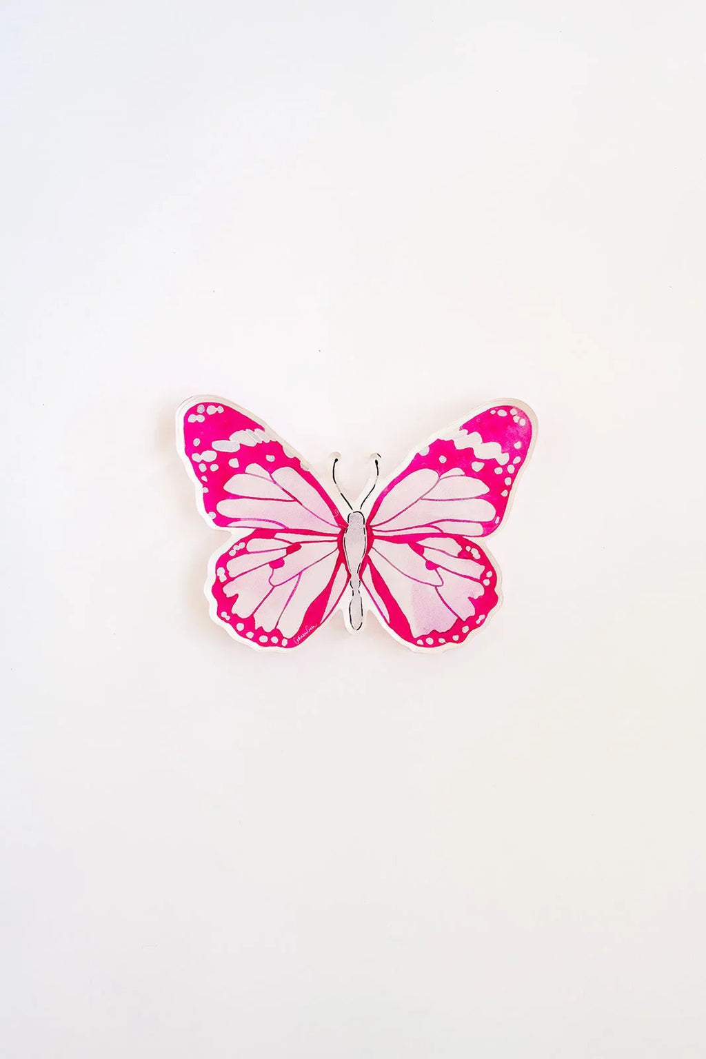 Pink Butterfly Acrylic Art Block Large