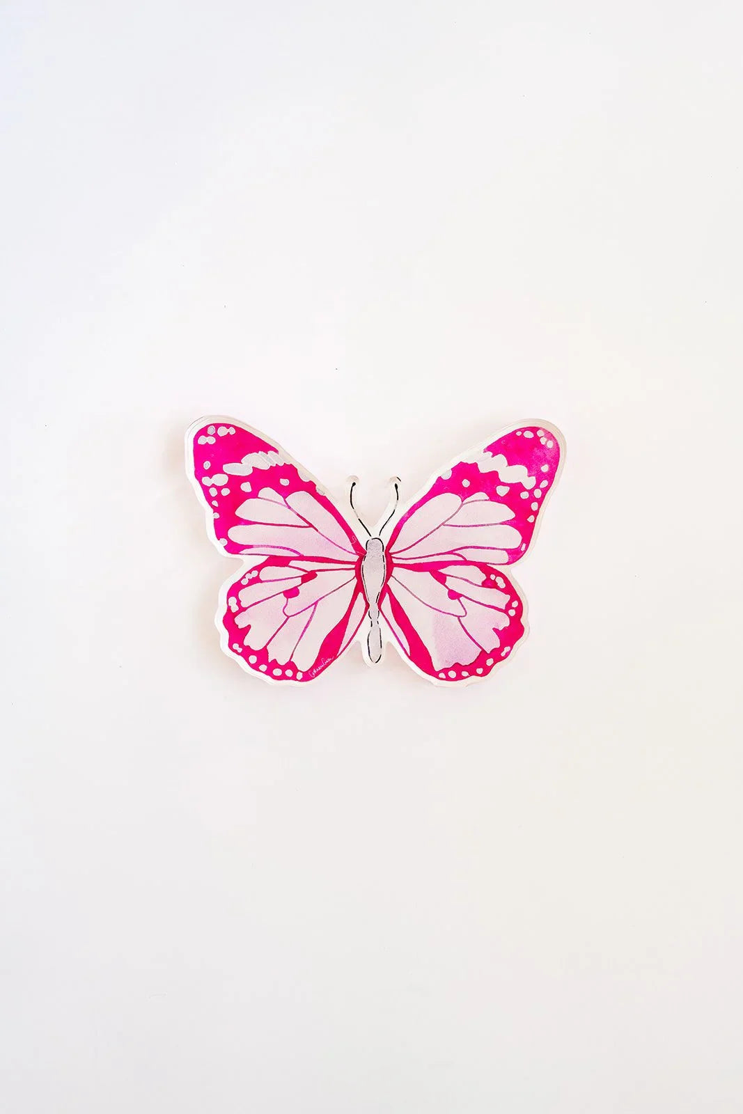 Pink Butterfly Acrylic Art Block Large
