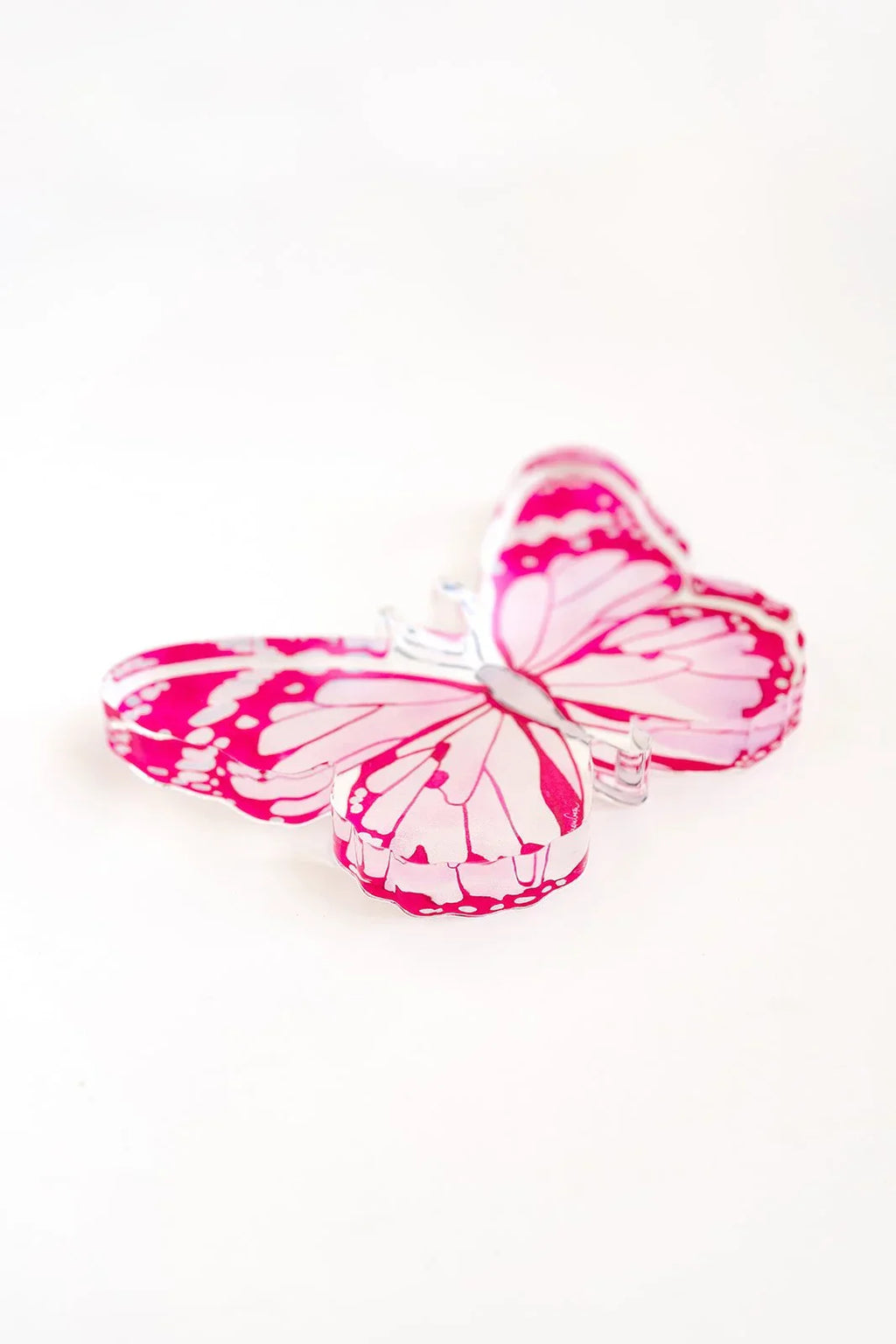 Pink Butterfly Acrylic Art Block Small