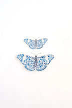 Blue Chinoiserie Butterfly Acrylic Art Block Large
