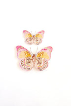 Pink and Green Butterfly Acrylic Art Block Large
