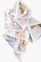 Neutral Butterfly Silk Ribbon Scarf