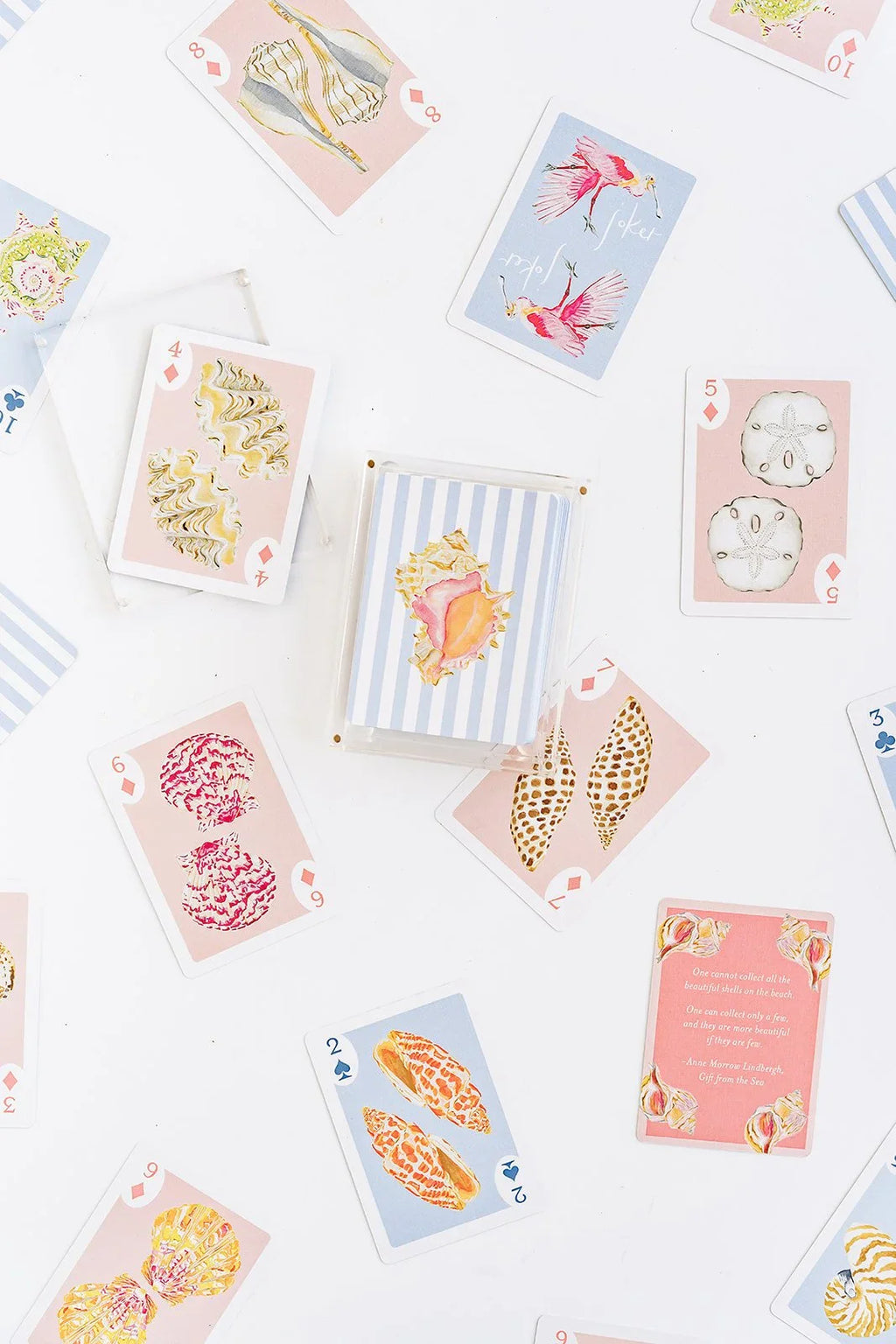 Seashell Playing Cards with Acrylic Box