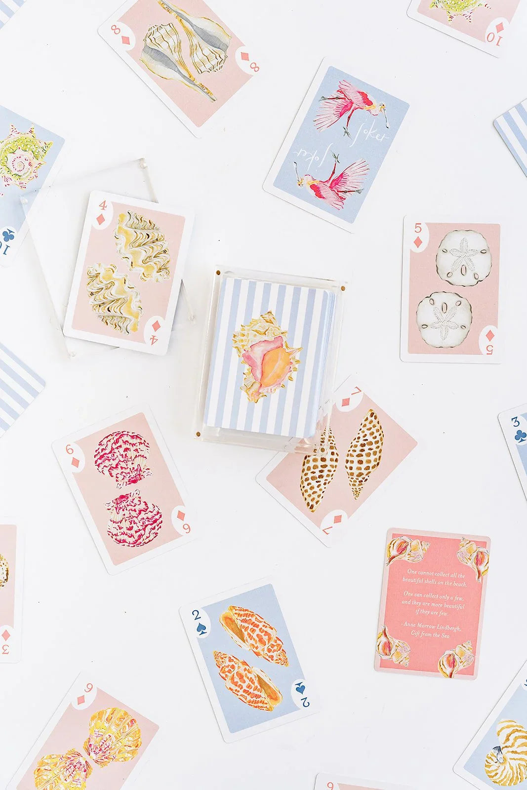 Seashell Playing Cards with Acrylic Box