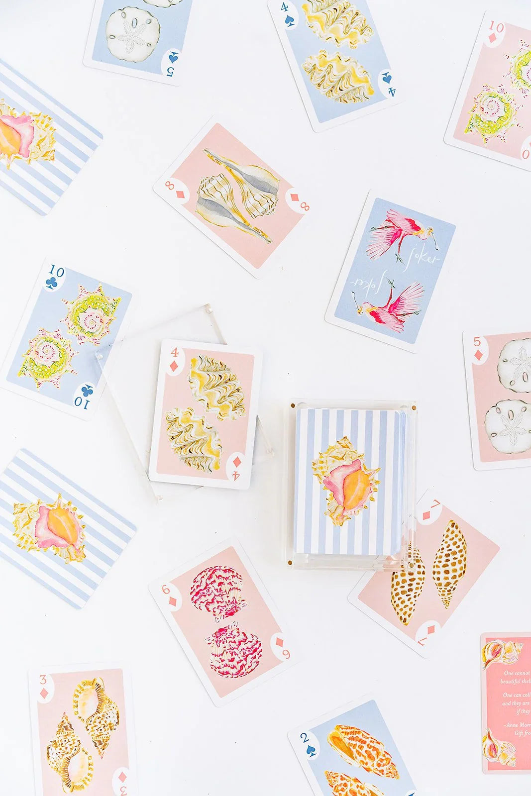 Seashell Playing Cards with Acrylic Box