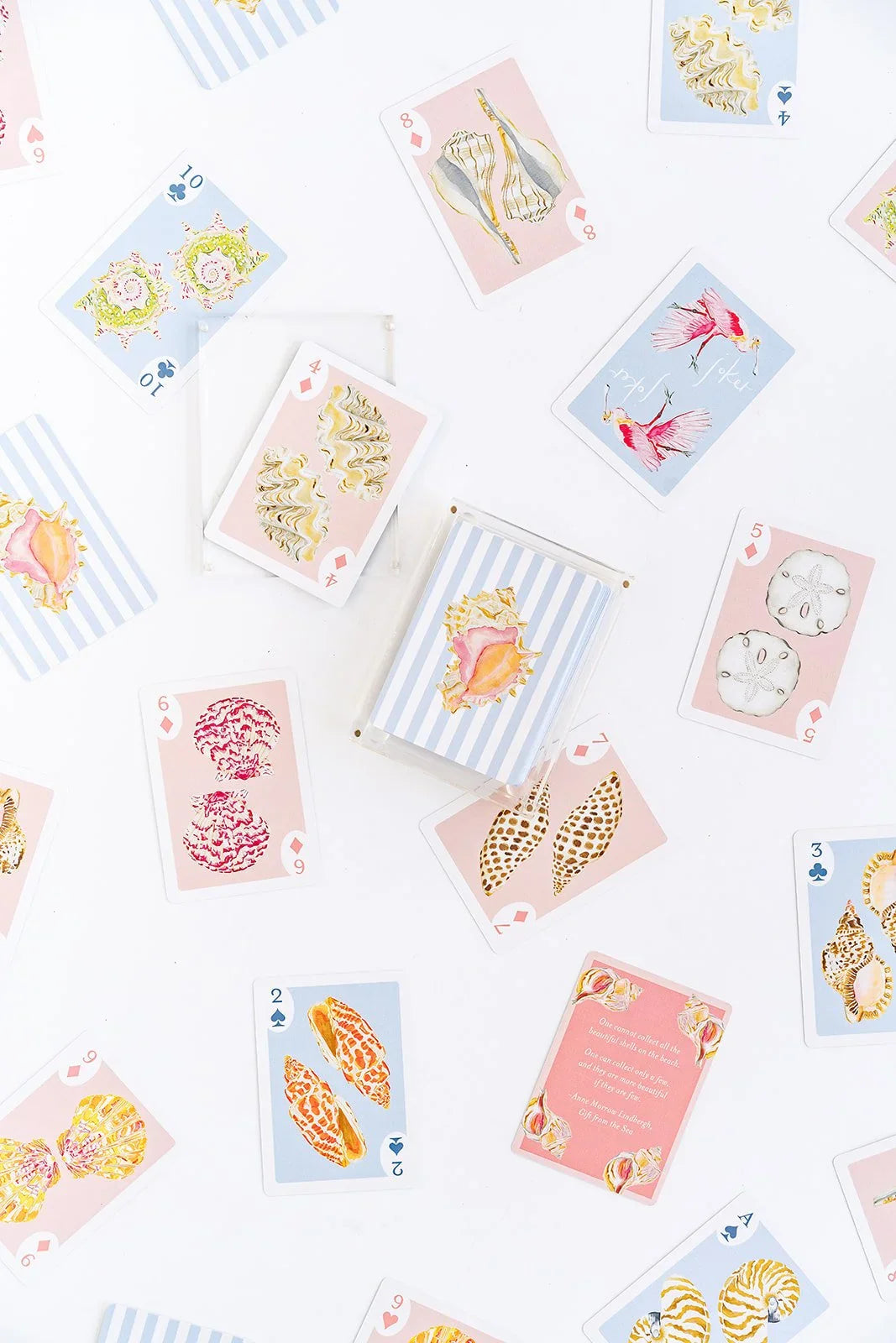 Seashell Playing Cards with Acrylic Box