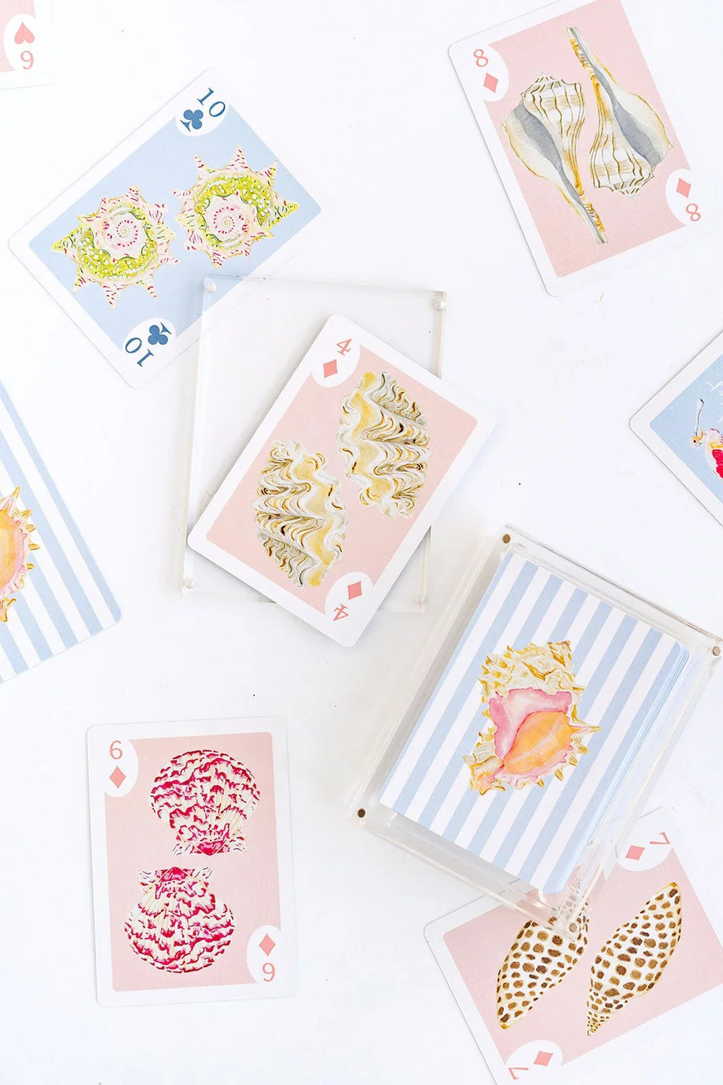 Seashell Playing Cards with Acrylic Box