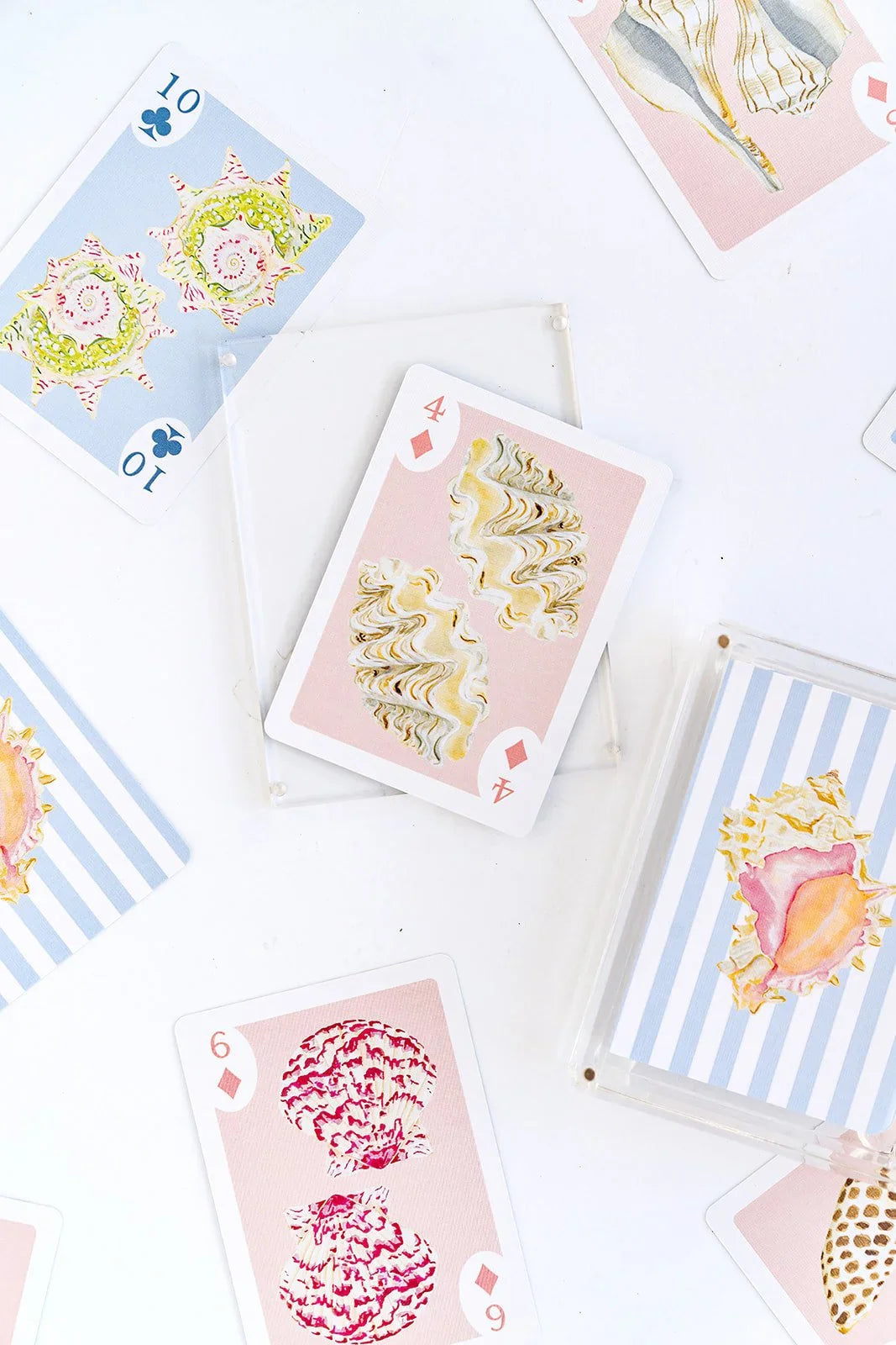 Seashell Playing Cards with Acrylic Box