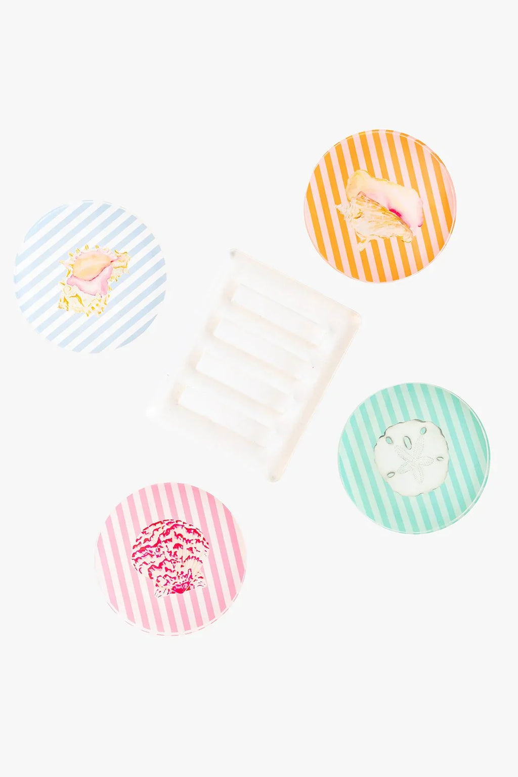 Acrylic Seashell Coaster Set