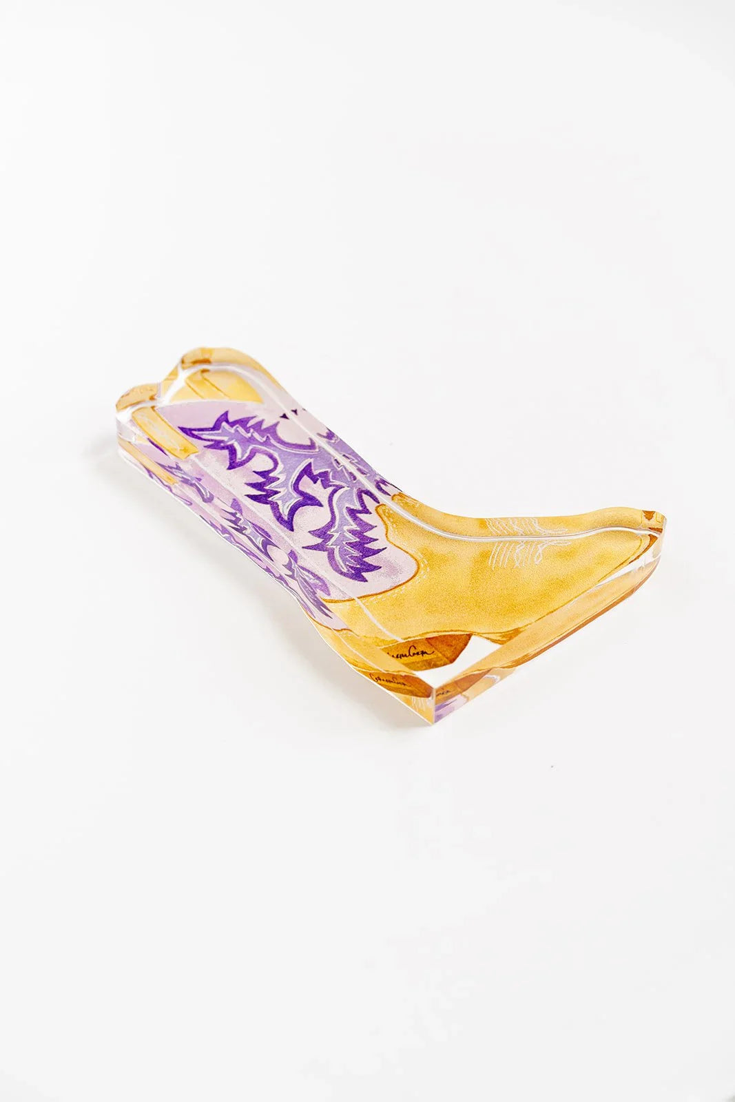 Purple Boot Acrylic Art Block