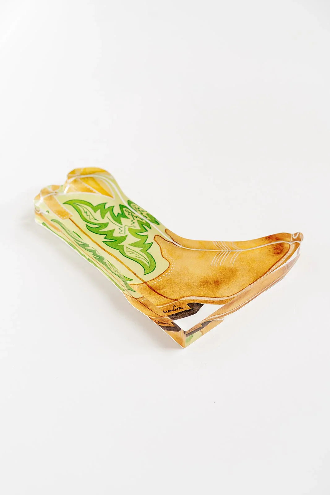 Green Boot Acrylic Art Block