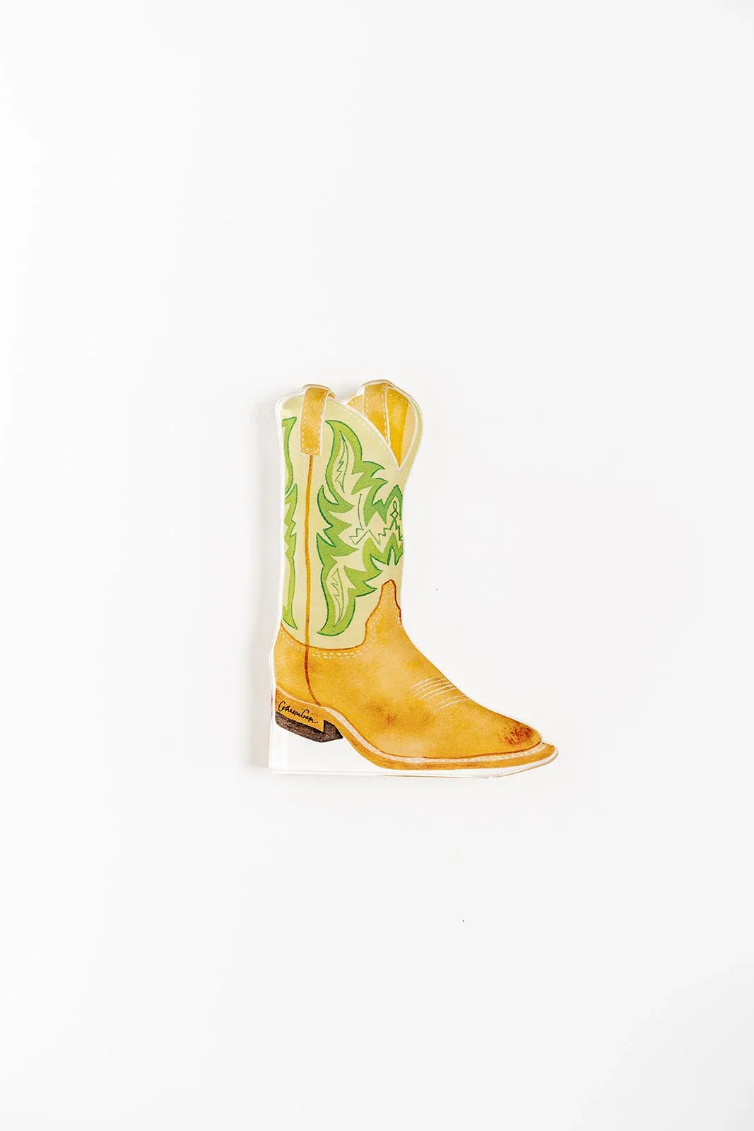 Green Boot Acrylic Art Block