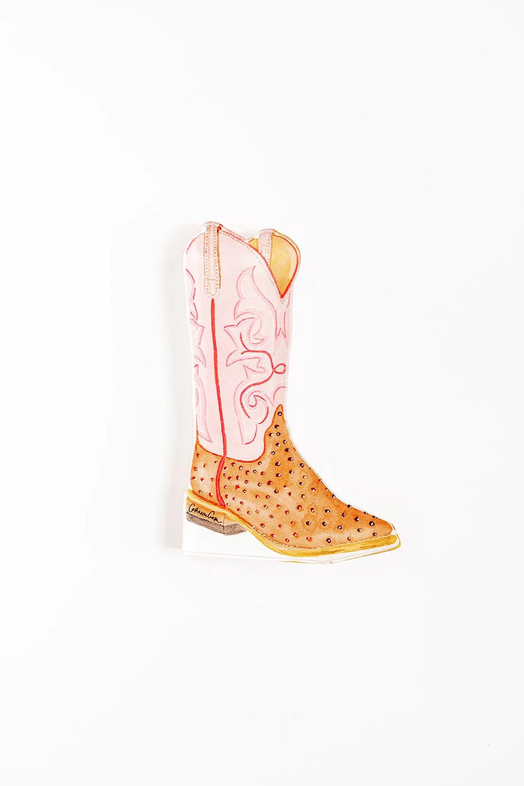 Pink Boot Acrylic Art Block