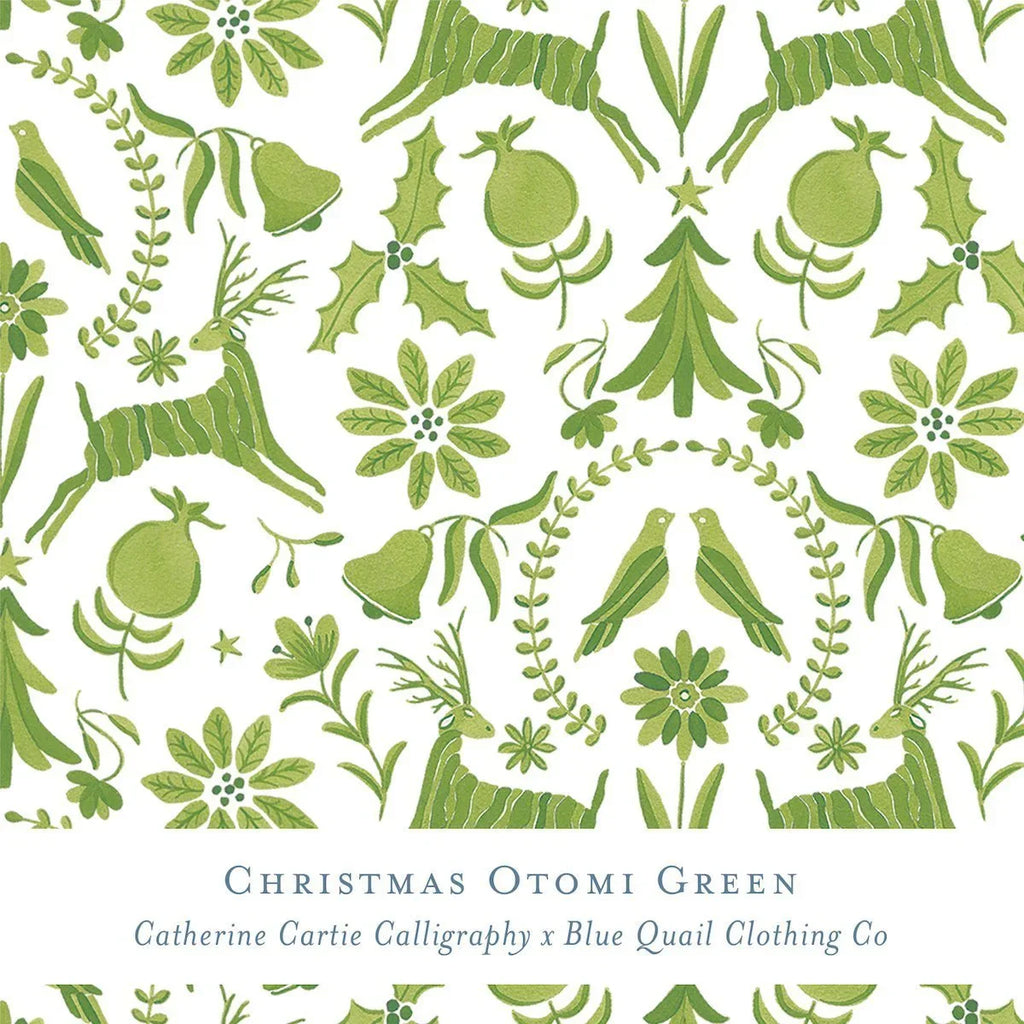 Gift Wrap - Christmas Otomi Green