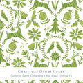 Gift Wrap - Christmas Otomi Green