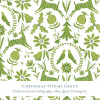 Gift Wrap - Christmas Otomi Green