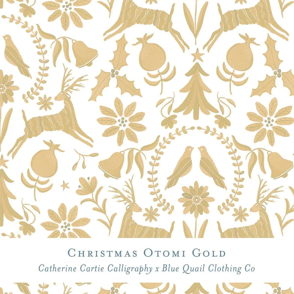 Gift Wrap - Christmas Otomi Gold