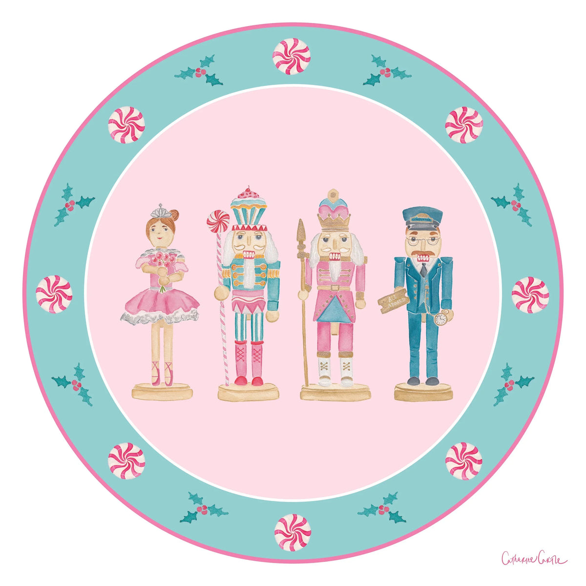 Pastel Nutcracker Melamine Plate Set of Four