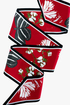 Scarlet and Black Silk Ribbon Scarf